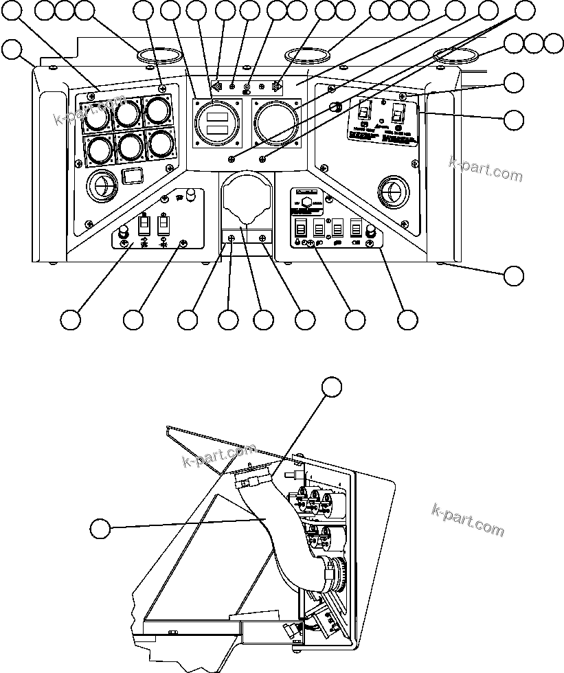 Komatsu parts book diagram for AFE47-DH 730E S/N A30375             ALCOA: INSTRUMENT PANEL ASSEMBLY