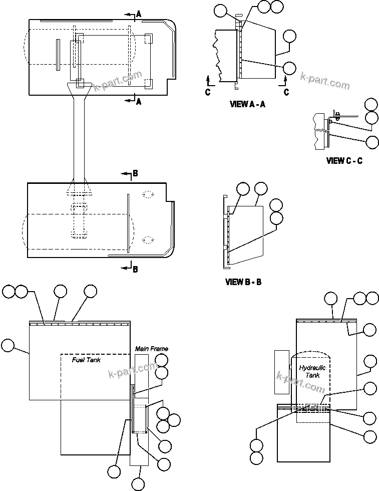 Komatsu parts book diagram for AFE47-DH 730E S/N A30375             ALCOA: MUD FLAP INSTALLATION