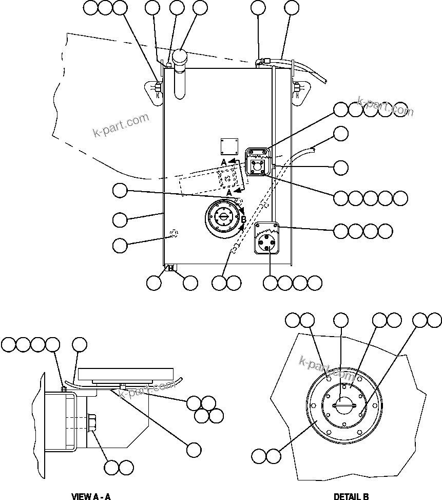Komatsu parts book diagram for AFE47-DH 730E S/N A30375             ALCOA: FUEL TANK INSTALLATION