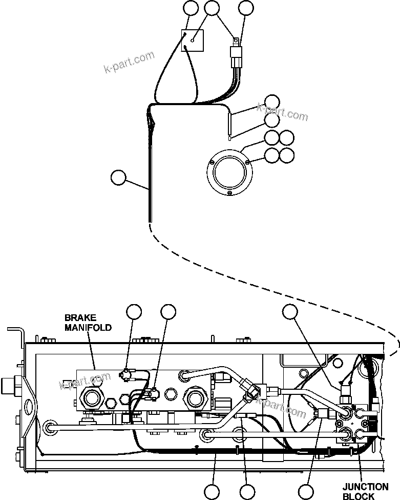 Komatsu parts book diagram for AFE47-DH 730E S/N A30375             ALCOA: BRAKE CABINET WIRING