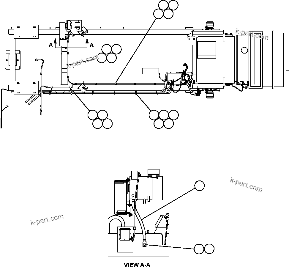Komatsu parts book diagram for AFE47-DH 730E S/N A30375             ALCOA: ENGINE WIRING - 1