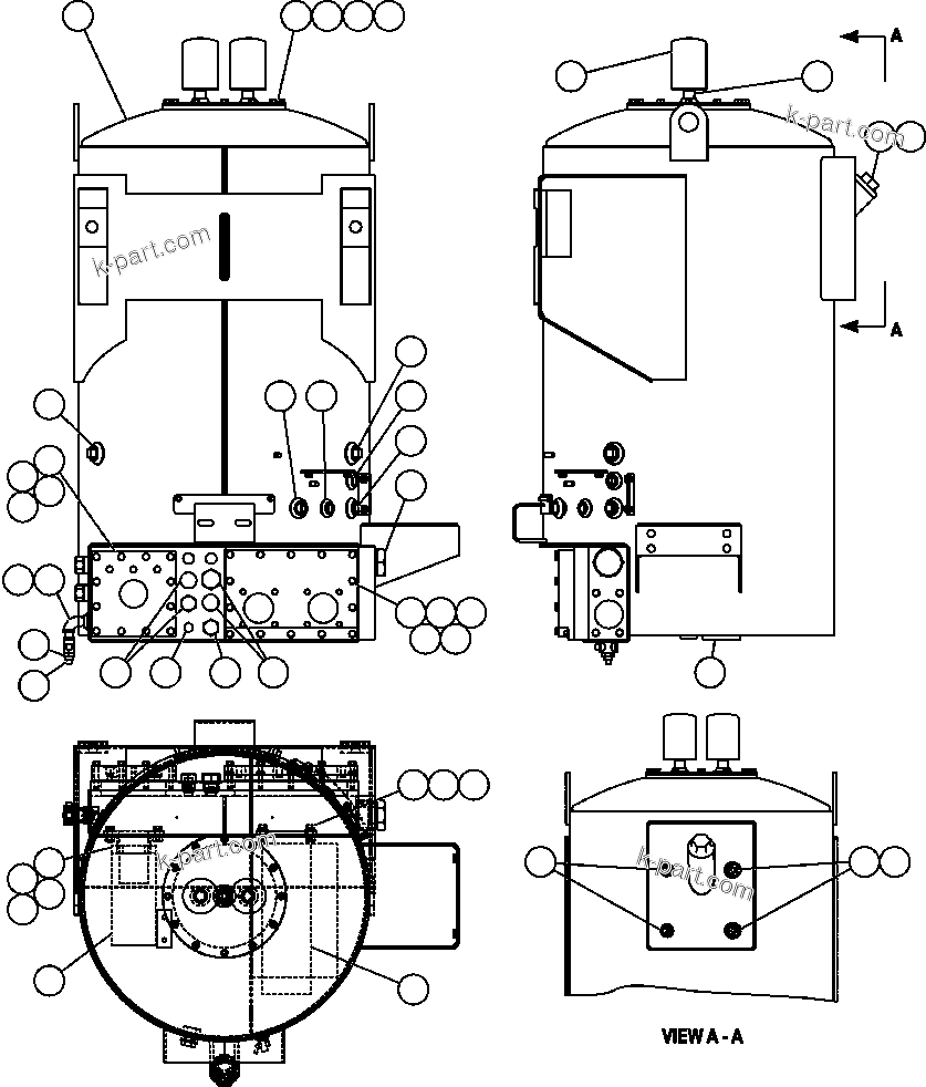Komatsu parts book diagram for AFE47-DH 730E S/N A30375             ALCOA: HYDRAULIC TANK ASSEMBLY INSTALLATION