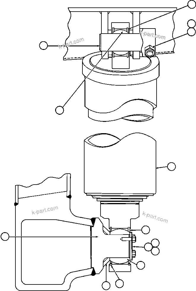 Komatsu parts book diagram for AFE47-DH 730E S/N A30375             ALCOA: HOIST CYLINDER & MOUNTING