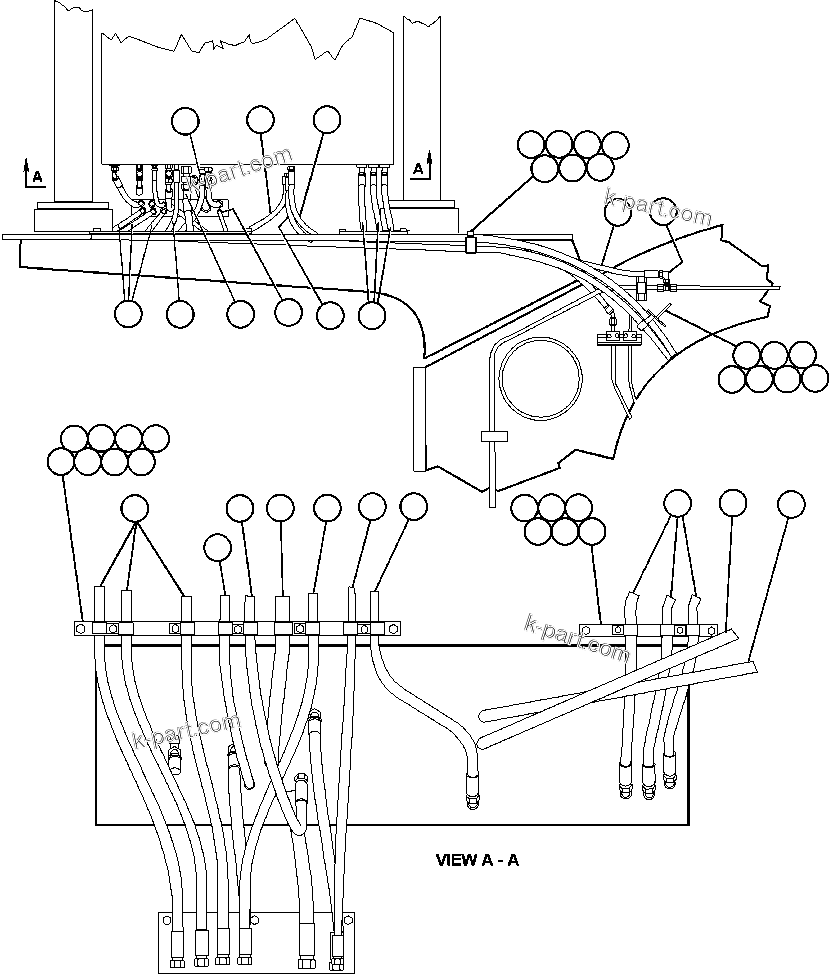 Komatsu parts book diagram for AFE47-DH 730E S/N A30375             ALCOA: HYDRAULIC BRAKE CABINET PIPING
