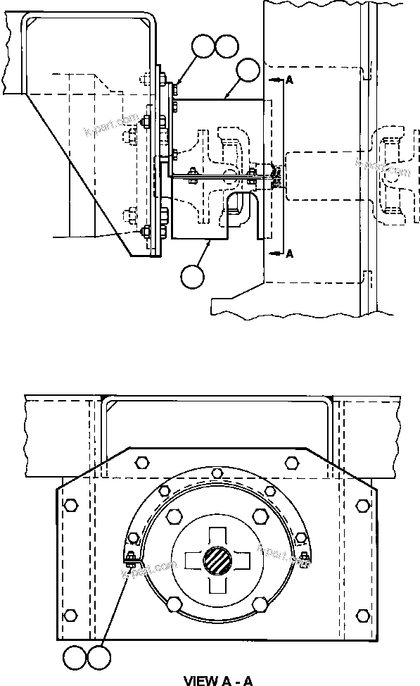 Komatsu parts book diagram for AFE47-DH 730E S/N A30375             ALCOA: FRONT DRIVELINE PROTECTOR
