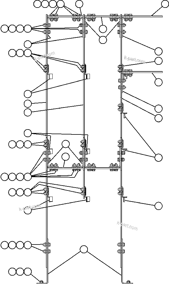 Komatsu parts book diagram for AFE47-DH 730E S/N A30375             ALCOA: ARC BARRIER ASSEMBLY (EG8405)