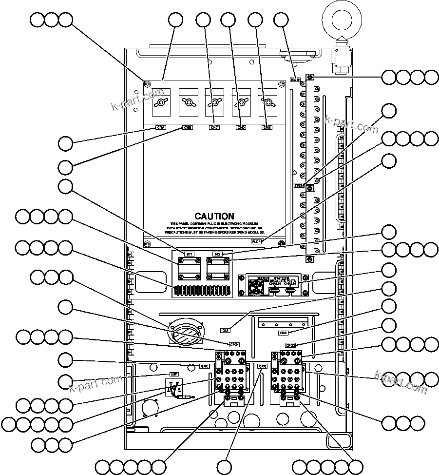 Komatsu parts book diagram for AFE47-DH 730E S/N A30375             ALCOA: CONTROL CABINET (RIGHT DOOR)