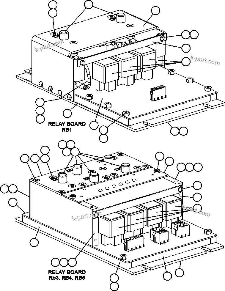 Komatsu parts book diagram for AFE47-DH 730E S/N A30375             ALCOA: RELAY BOARDS