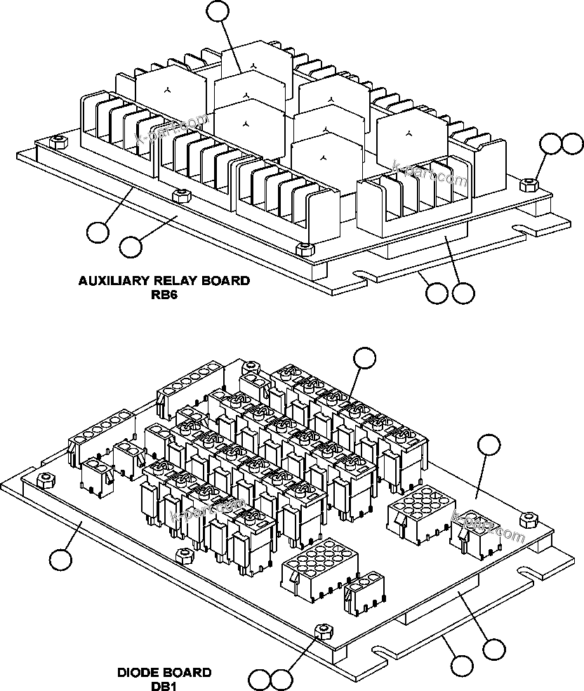 Komatsu parts book diagram for AFE47-DH 730E S/N A30375             ALCOA: RELAY AND DIODE BOARDS - 1