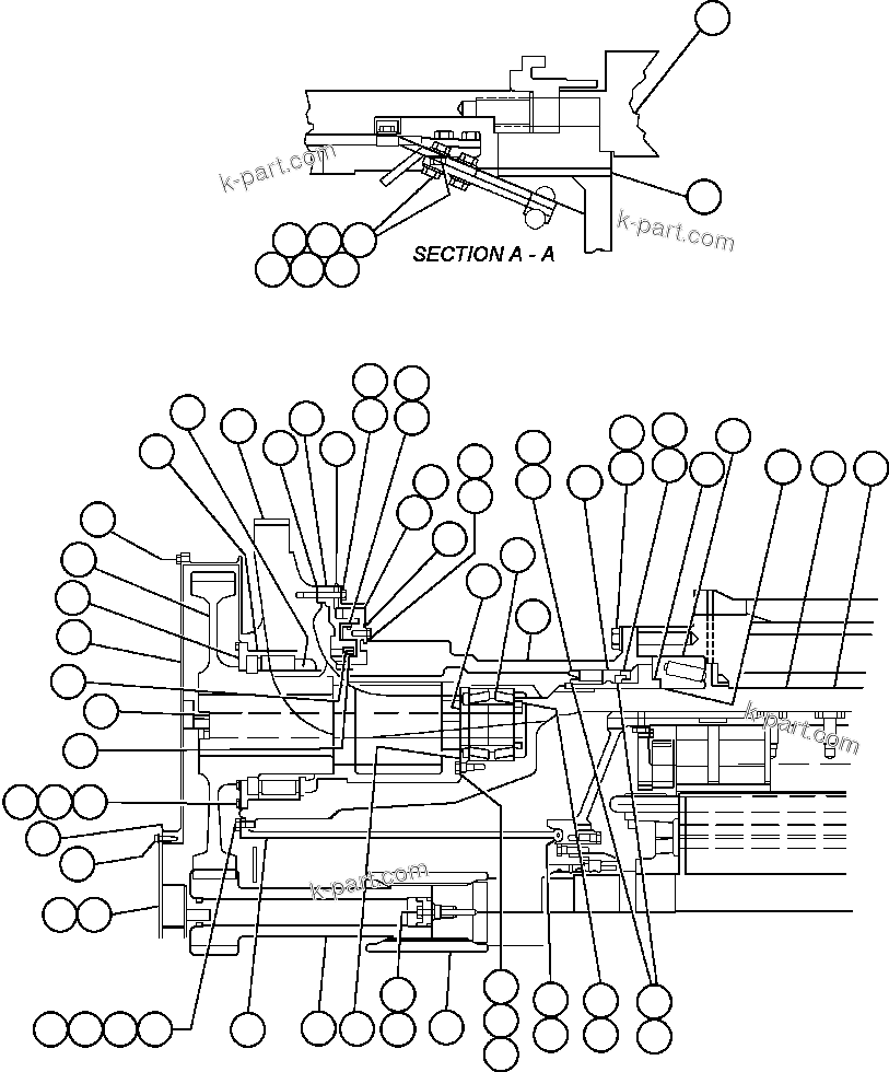 Komatsu parts book diagram for AFE47-DH 730E S/N A30375             ALCOA: MOTORIZED WHEEL - 788FS10 (PB9732)