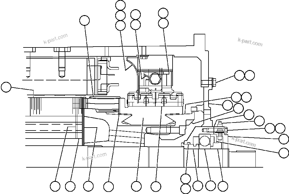 Komatsu parts book diagram for AFE47-DH 730E S/N A30375             ALCOA: MOTORIZED WHEEL - 788FS10 - 3