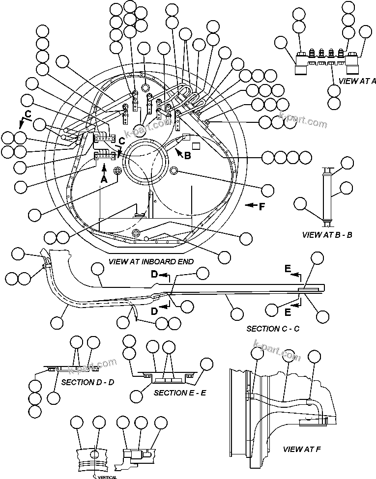 Komatsu parts book diagram for AFE47-DH 730E S/N A30375             ALCOA: MOTORIZED WHEEL - 788FS10 - 4
