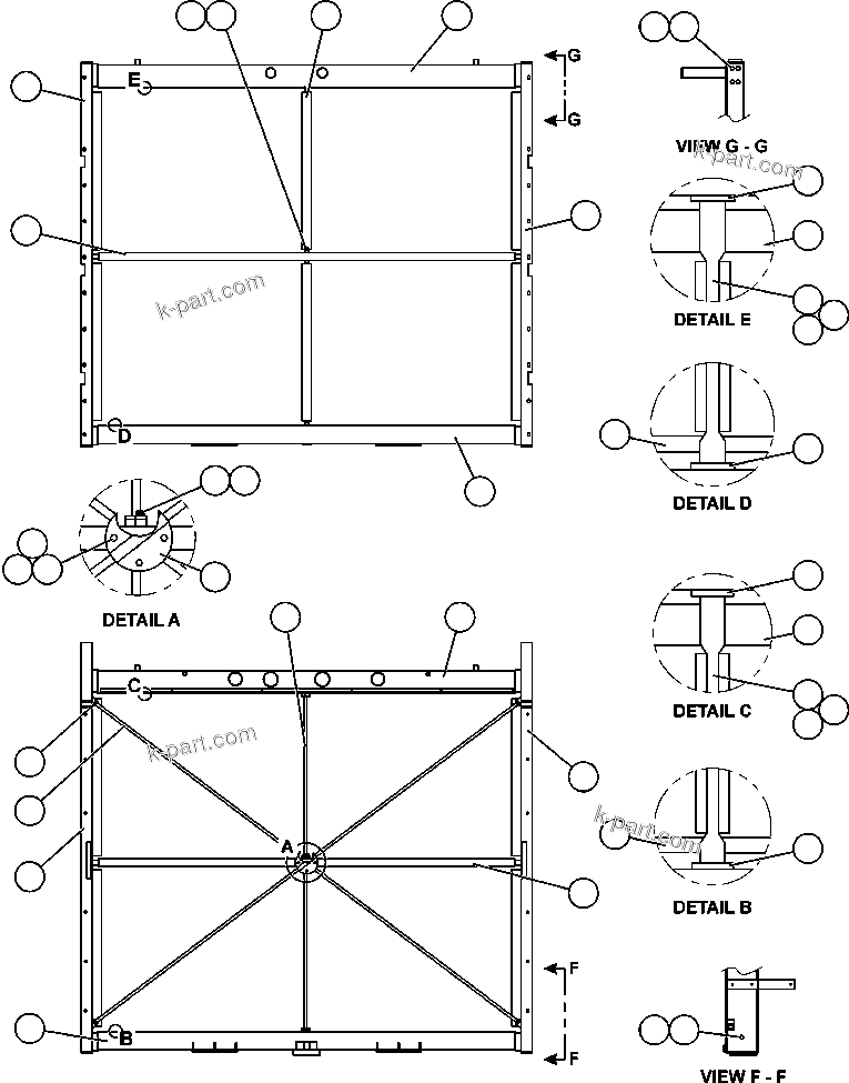 Komatsu parts book diagram for AFE47-DW 730E S/N A30410-A30411 & A30417               LOMAS BAYAS: LOW & HIGH TEMPERATURE CORES