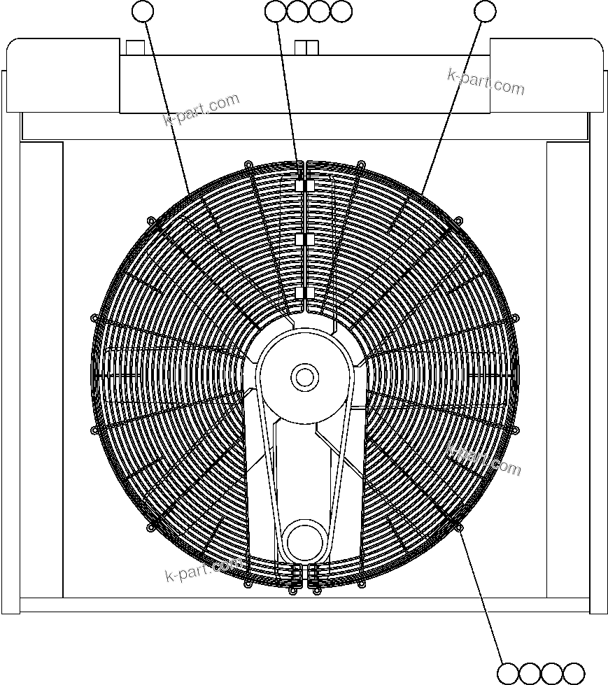 Komatsu parts book diagram for AFE47-DW 730E S/N A30410-A30411 & A30417               LOMAS BAYAS: FAN GUARD