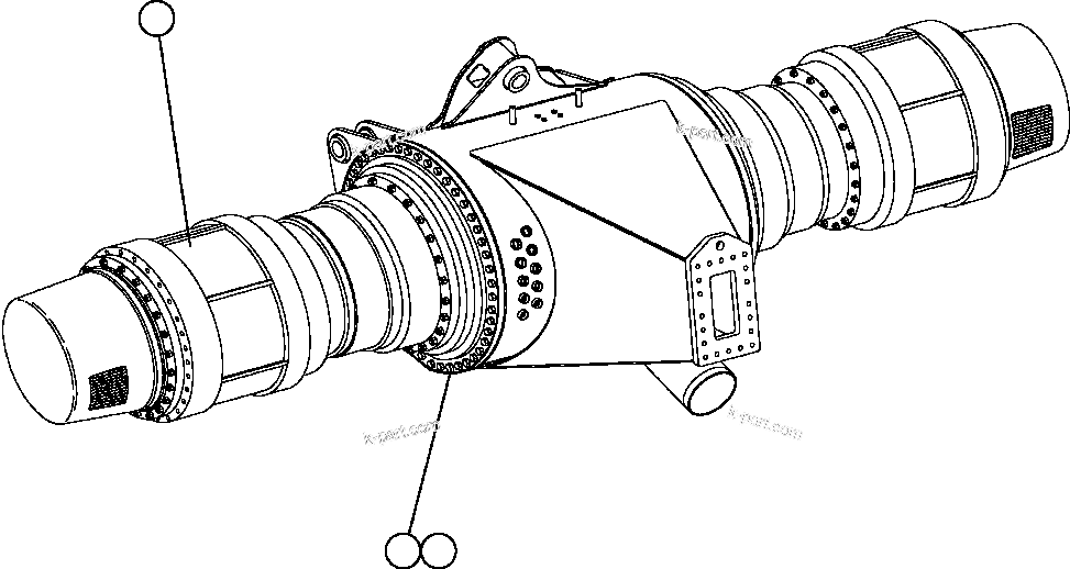Komatsu parts book diagram for AFE47-DW 730E S/N A30410-A30411 & A30417               LOMAS BAYAS: WHEEL MOTOR MOUNTING