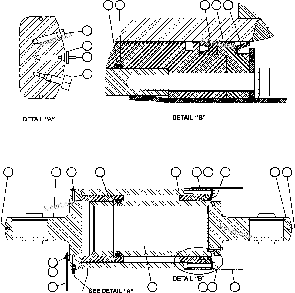 Komatsu parts book diagram for AFE47-DW 730E S/N A30410-A30411 & A30417               LOMAS BAYAS: REAR SUSPENSION ASSEMBLY (EJ8859)