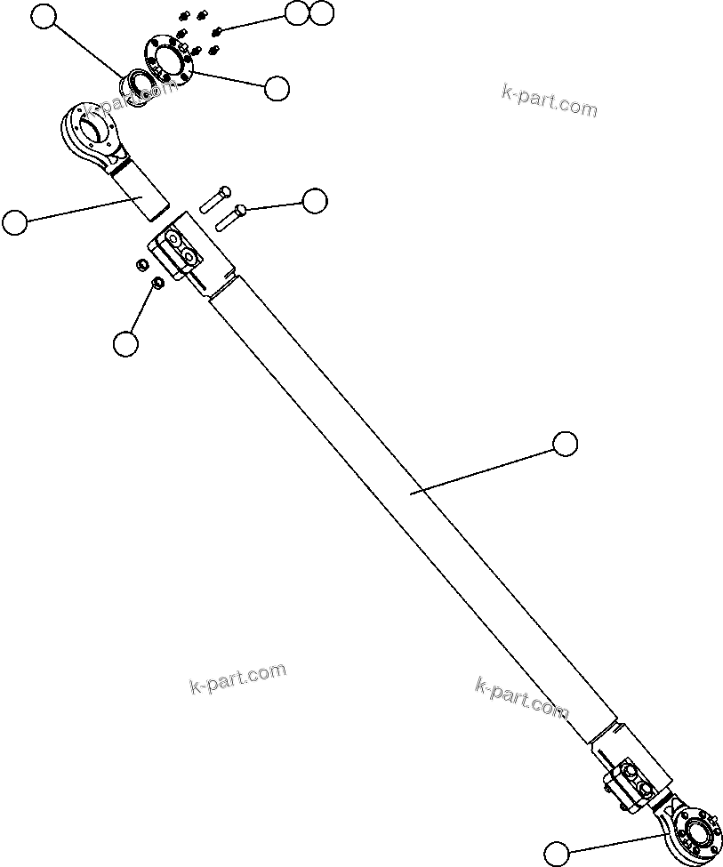 Komatsu parts book diagram for AFE47-DW 730E S/N A30410-A30411 & A30417               LOMAS BAYAS: TIE ROD ASSEMBLY