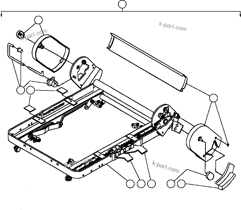 Komatsu parts book diagram for AFE47-DW 730E S/N A30410-A30411 & A30417               LOMAS BAYAS: OPERATOR'S SEAT ASSEMBLY - 2 (EJ8295)
