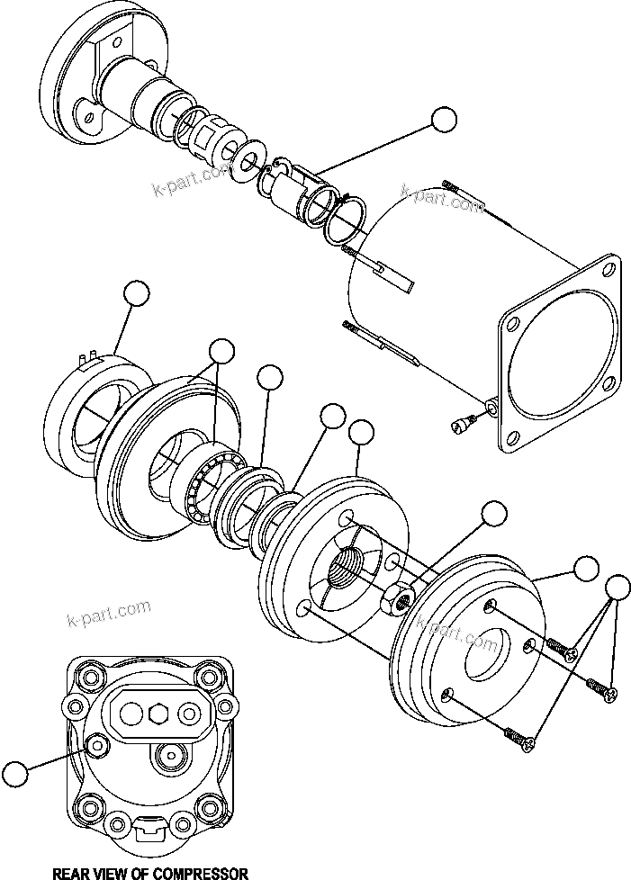Komatsu parts book diagram for AFE47-DW 730E S/N A30410-A30411 & A30417               LOMAS BAYAS: AIR CONDITIONING COMPRESSOR (PC1848)