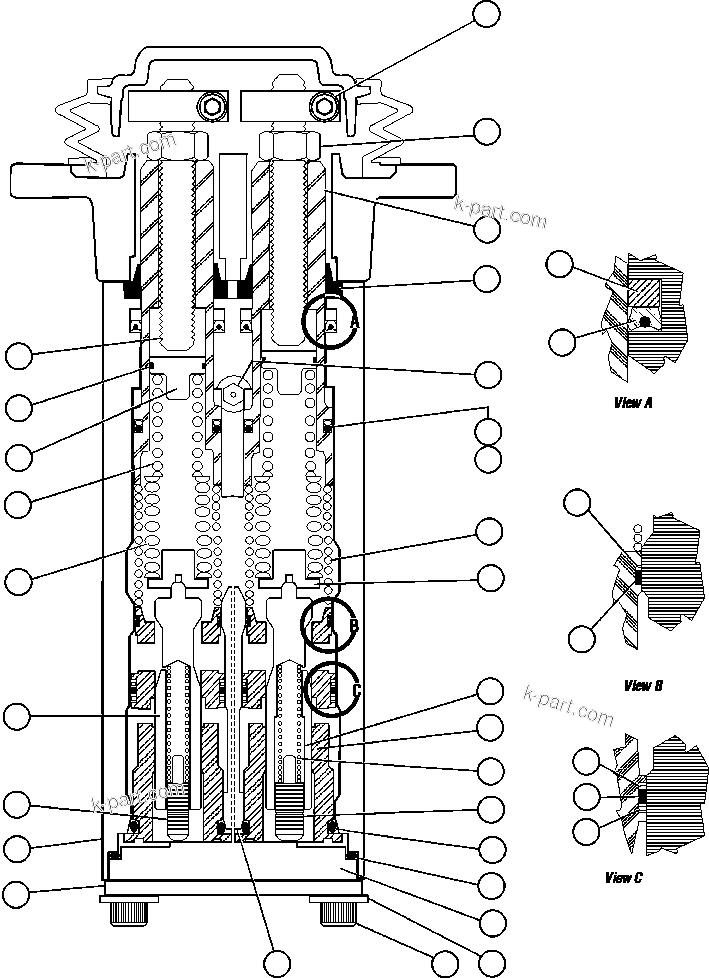 Komatsu parts book diagram for AFE47-DW 730E S/N A30410-A30411 & A30417               LOMAS BAYAS: BRAKE VALVE SUB-ASSEMBLY - 1 (BF2463)