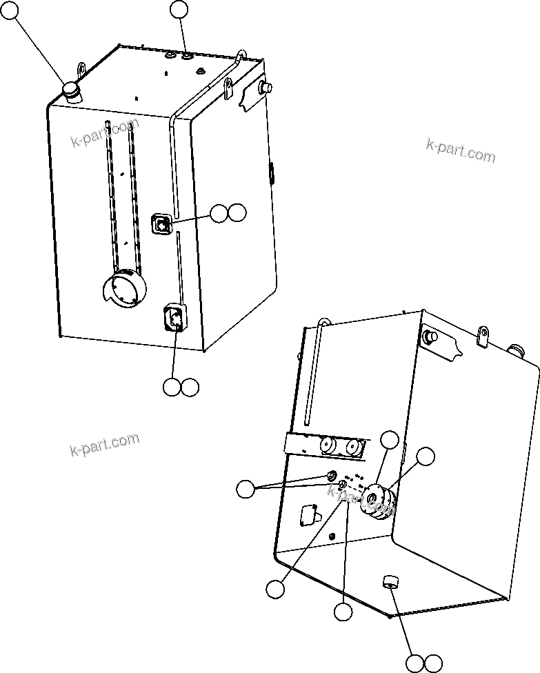 Komatsu parts book diagram for AFE47-DW 730E S/N A30410-A30411 & A30417               LOMAS BAYAS: FUEL TANK (EL7161)