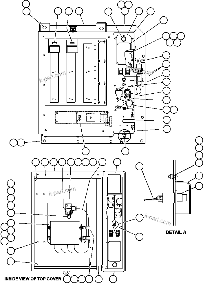 Komatsu parts book diagram for AFE47-DW 730E S/N A30410-A30411 & A30417               LOMAS BAYAS: CAB INTERFACE COMPARTMENT