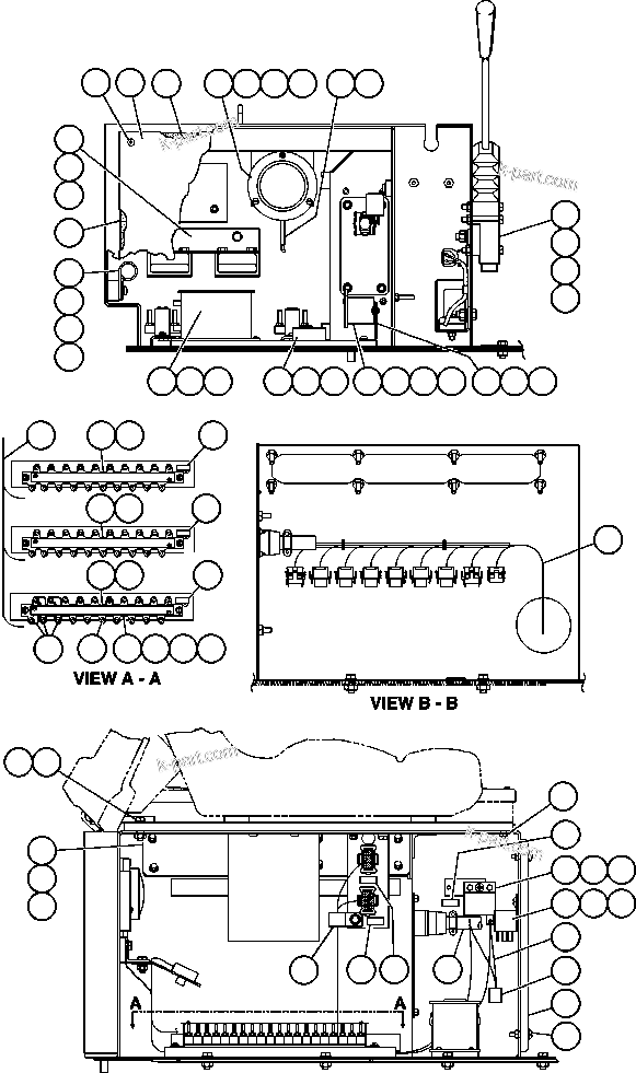 Komatsu parts book diagram for AFE47-DW 730E S/N A30410-A30411 & A30417               LOMAS BAYAS: CAB INTERFACE COMPARTMENT - 1