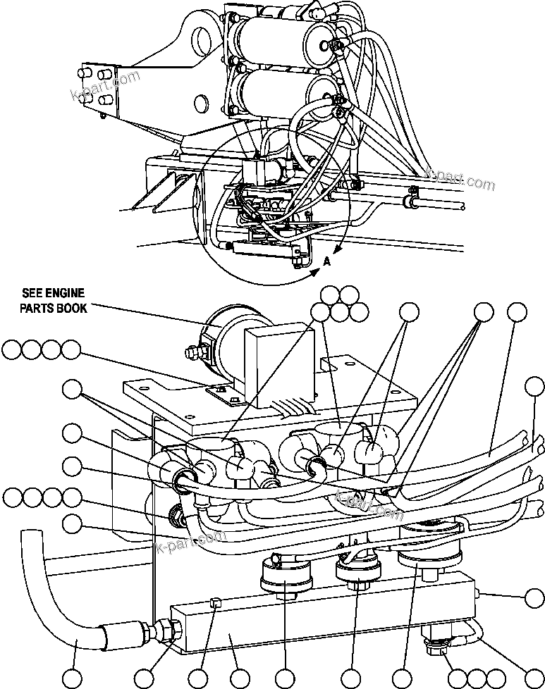 Komatsu parts book diagram for AFE47-DW 730E S/N A30410-A30411 & A30417               LOMAS BAYAS: ELECTRIC START INSTALLATION - 2