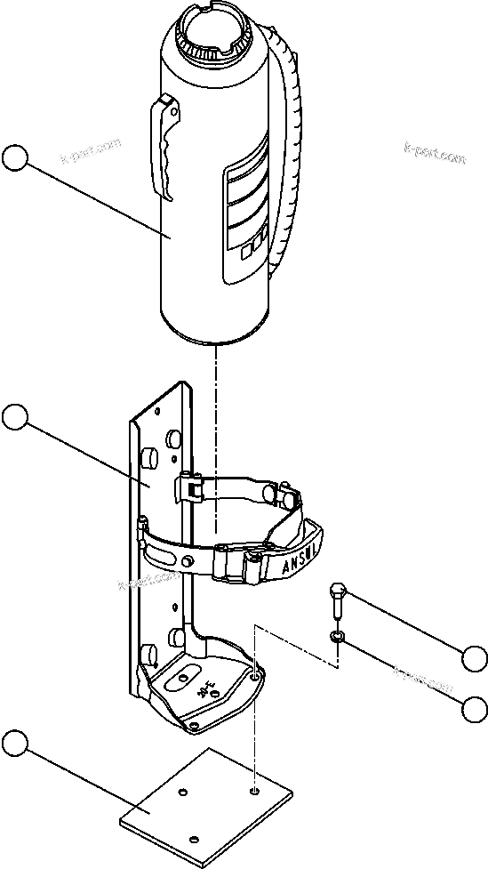 Komatsu parts book diagram for AFE47-DW 730E S/N A30410-A30411 & A30417               LOMAS BAYAS: FIRE EXTINGUISHER