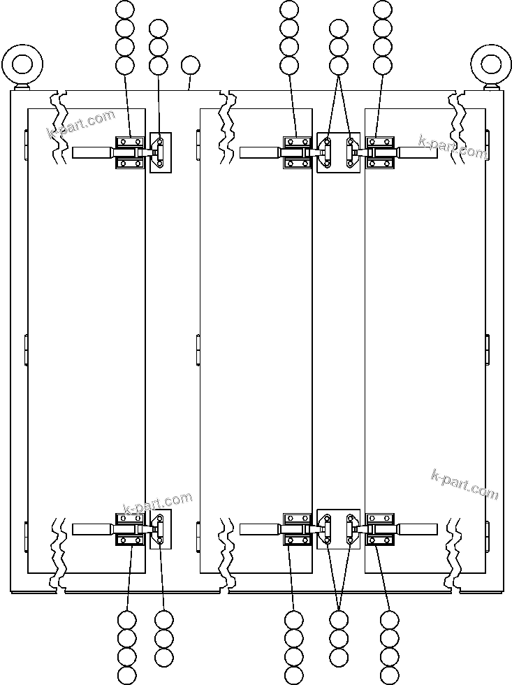 Komatsu parts book diagram for AFE47-DW 730E S/N A30410-A30411 & A30417               LOMAS BAYAS: CONTROL CABINET - OUTER, FRONT