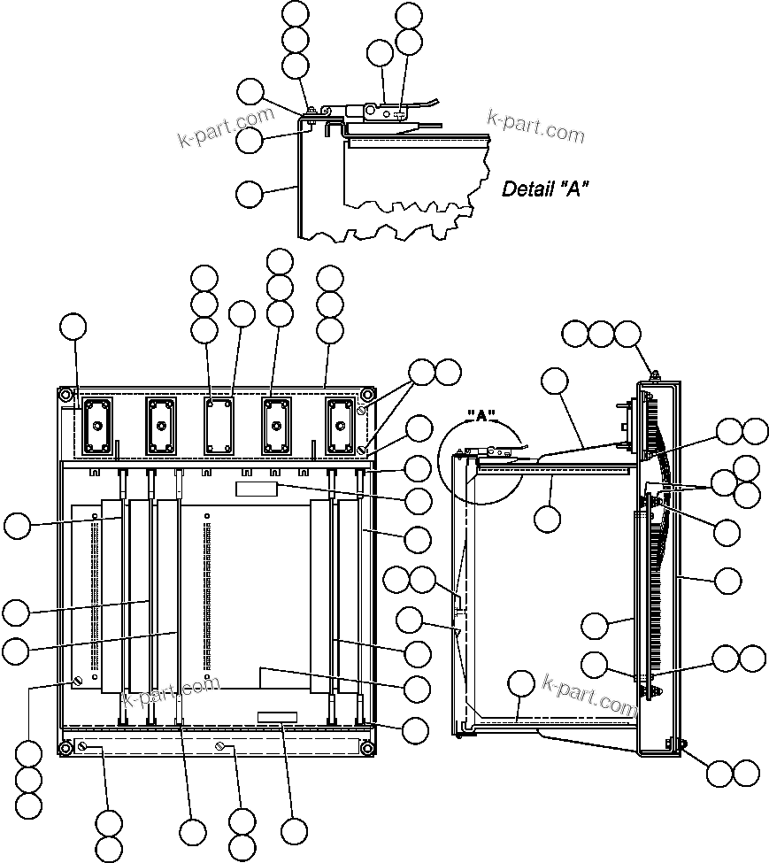 Komatsu parts book diagram for AFE47-DW 730E S/N A30410-A30411 & A30417               LOMAS BAYAS: PANEL - STATEX III (PB8946)