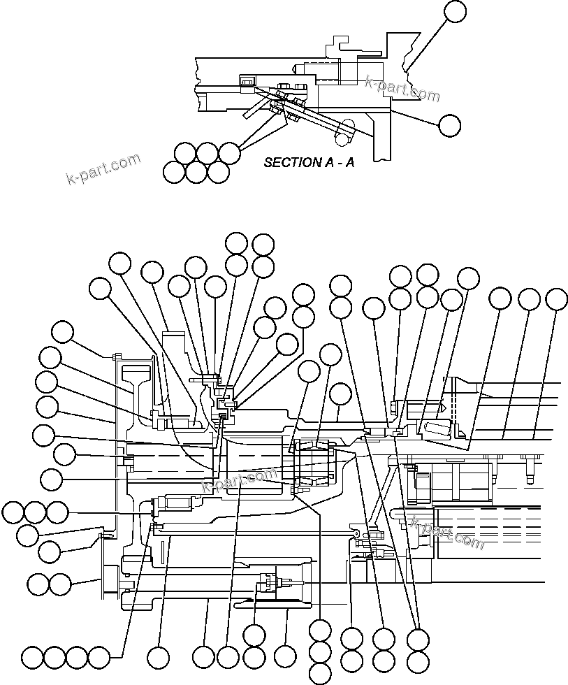 Komatsu parts book diagram for AFE47-DW 730E S/N A30410-A30411 & A30417               LOMAS BAYAS: MOTORIZED WHEEL - 788FS10 (PB9732)