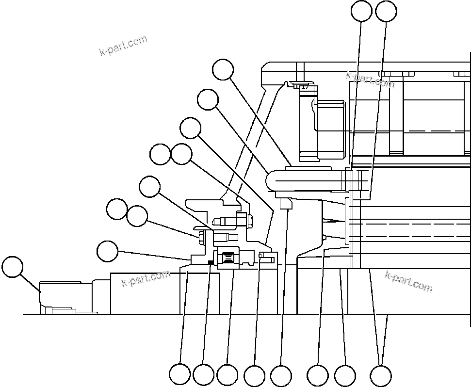 Komatsu parts book diagram for AFE47-DW 730E S/N A30410-A30411 & A30417               LOMAS BAYAS: MOTORIZED WHEEL - 788FS10 - 2