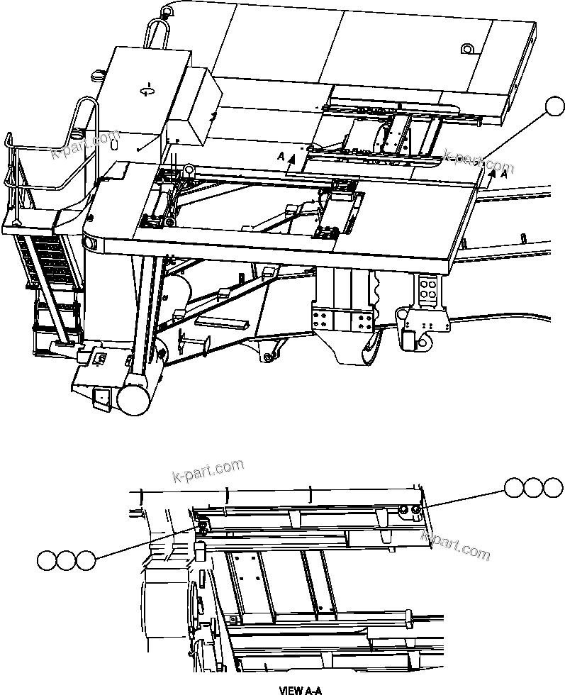Komatsu parts book diagram for AFE47-EC 730E S/N A30434-A30436, A30438-A30439       KAL: L.H. REAR CENTER DECK INSTALLATION