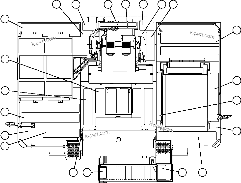 Komatsu parts book diagram for AFE47-EC 730E S/N A30434-A30436, A30438-A30439       KAL: DECK SECTIONS & SAFETY WALKS