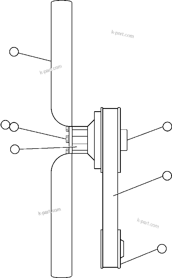 Komatsu parts book diagram for AFE47-EC 730E S/N A30434-A30436, A30438-A30439       KAL: FAN & FAN DRIVE