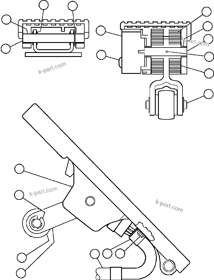 Komatsu parts book diagram for AFE47-EC 730E S/N A30434-A30436, A30438-A30439       KAL: ELECTRONIC TREADLE (PC1997)