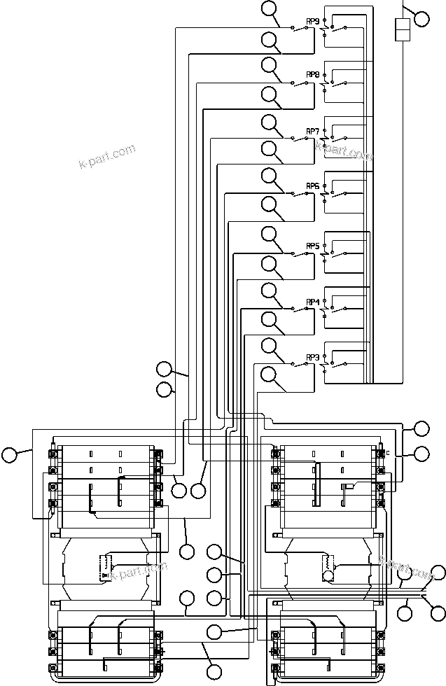 Komatsu parts book diagram for AFE47-EC 730E S/N A30434-A30436, A30438-A30439       KAL: ELECTRIC POWER COMPONENTS WIRING - 1