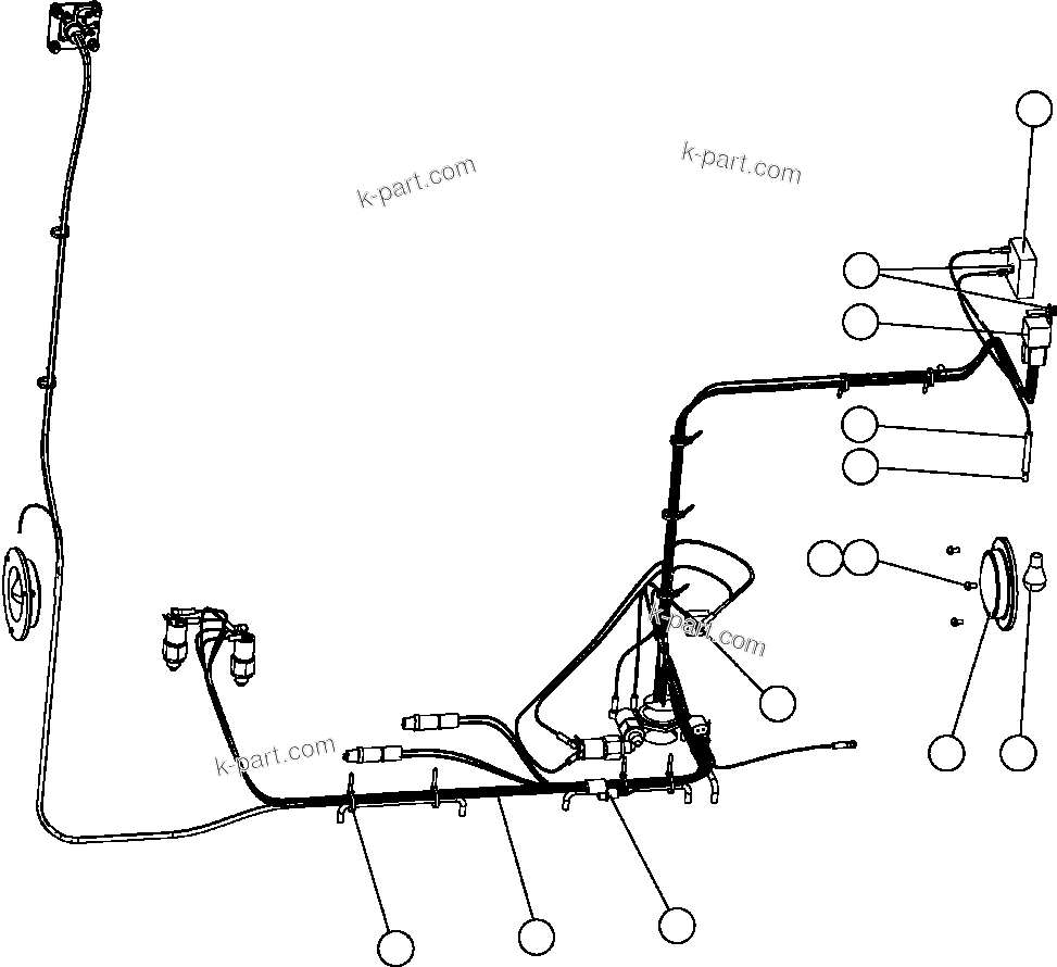 Komatsu parts book diagram for AFE47-EC 730E S/N A30434-A30436, A30438-A30439       KAL: BRAKE CABINET WIRING