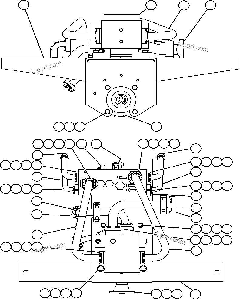 Komatsu parts book diagram for AFE47-EC 730E S/N A30434-A30436, A30438-A30439       KAL: PUMP MODULE