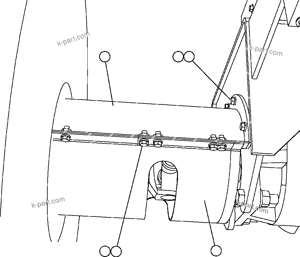 Komatsu parts book diagram for AFE47-EC 730E S/N A30434-A30436, A30438-A30439       KAL: FRONT DRIVELINE PROTECTOR