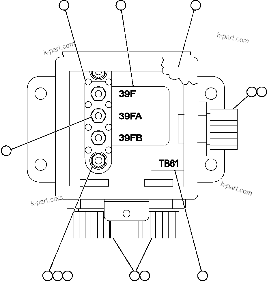 Komatsu parts book diagram for AFE47-EC 730E S/N A30434-A30436, A30438-A30439       KAL: JUNCTION BOX ASSEMBLY - REAR (EK7631)