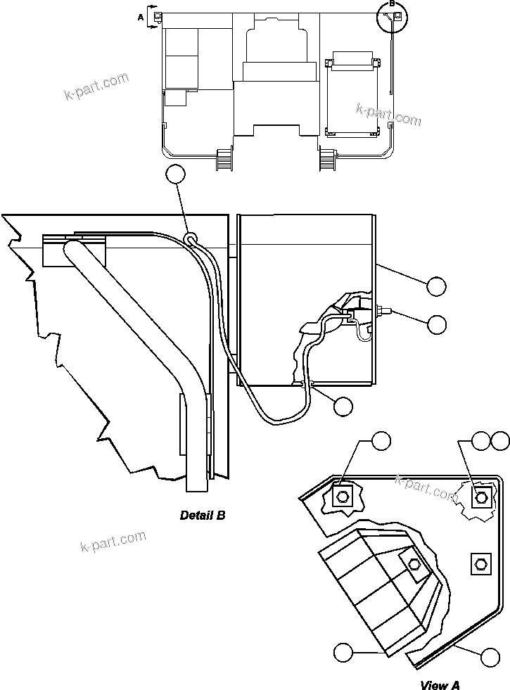Komatsu parts book diagram for AFE47-EC 730E S/N A30434-A30436, A30438-A30439       KAL: BACKUP LIGHTS