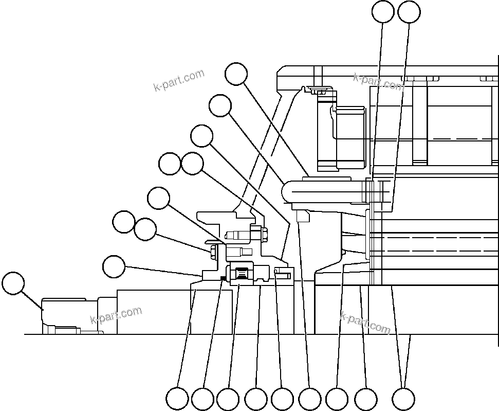 Komatsu parts book diagram for AFE47-EC 730E S/N A30434-A30436, A30438-A30439       KAL: MOTORIZED WHEEL - 788FS10 - 2
