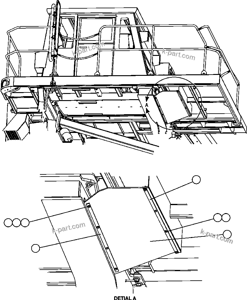 Komatsu parts book diagram for AFE47-EF 730E S/N A30445 & A30446   ORAPA MINE: L.H. DECK - MISCELLANEOUS