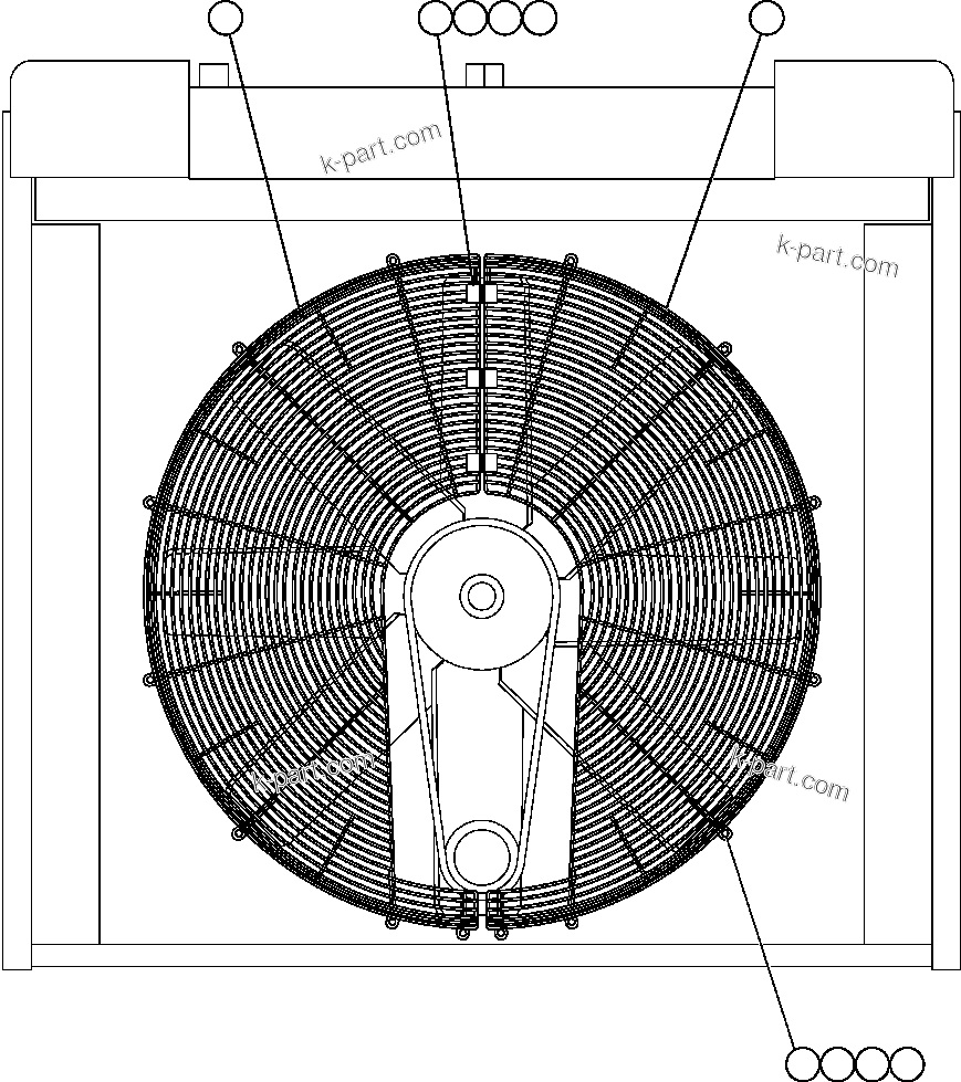 Komatsu parts book diagram for AFE47-EF 730E S/N A30445 & A30446   ORAPA MINE: FAN GUARD