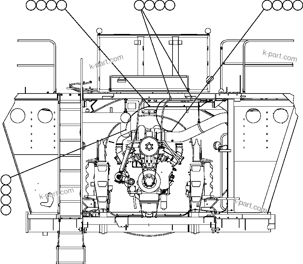 Komatsu parts book diagram for AFE47-EF 730E S/N A30445 & A30446   ORAPA MINE: AIR CLEANER SVC INDICATOR PIPING & INSTL