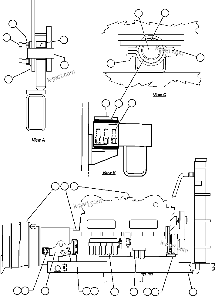 Komatsu parts book diagram for AFE47-EF 730E S/N A30445 & A30446   ORAPA MINE: ENGINE & MISCELLANEOUS INSTALLATION