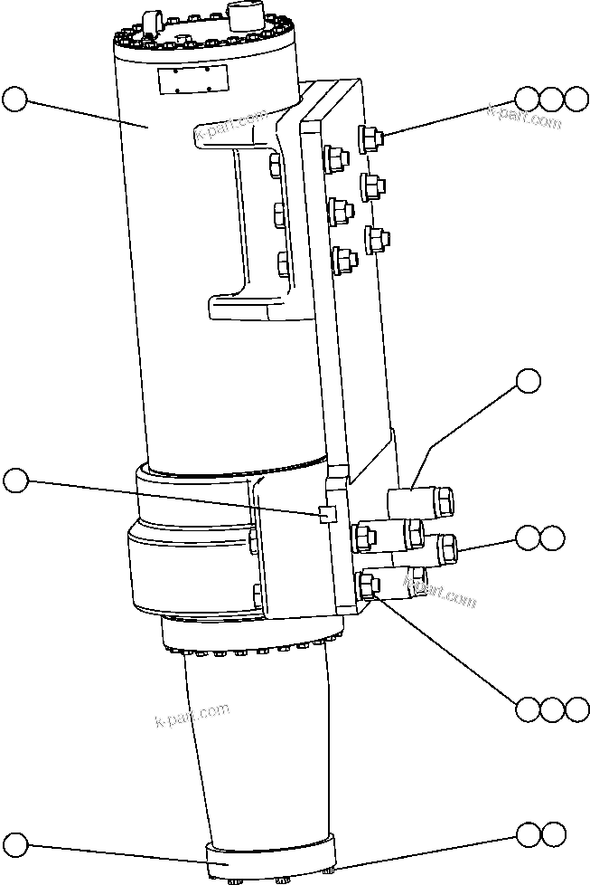 Komatsu parts book diagram for AFE47-EF 730E S/N A30445 & A30446   ORAPA MINE: FRONT SUSPENSION MOUNTING