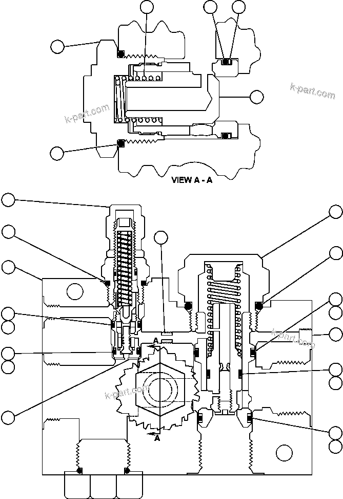 Komatsu parts book diagram for AFE47-EF 730E S/N A30445 & A30446   ORAPA MINE: UNLOADER VALVE ASSEMBLY (PC0243)
